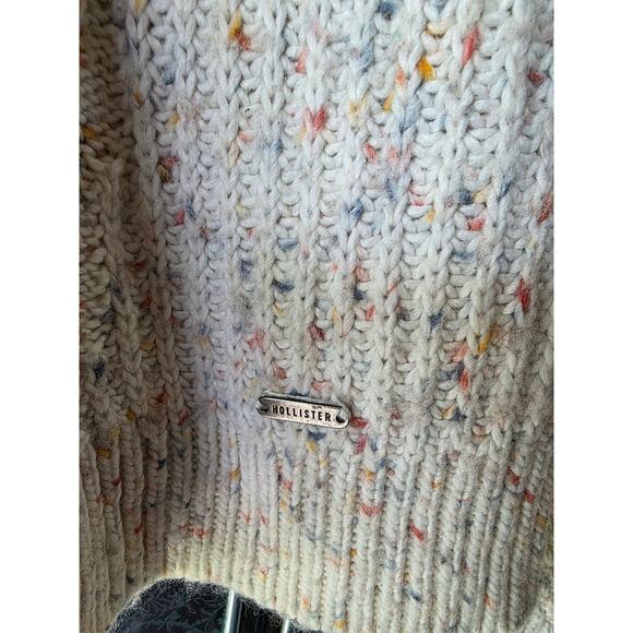 Hollister Cable Knit Cream Sweater Womens Size Large - Picture 4 of 5